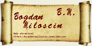 Bogdan Miloščin vizit kartica